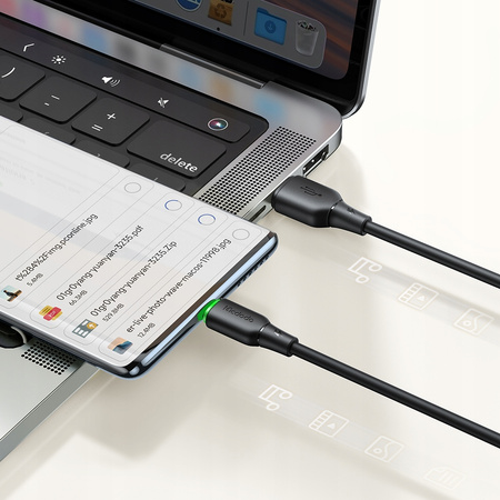 MCDODO USB-C FAST CHARGING CABLE FOR SAMSUNG XIAOMI TYPE C 6A 100W 1M LED BLACK