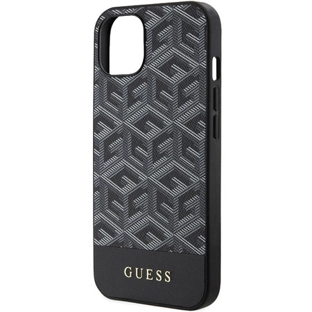 Etui Guess GCube Stripes MagSafe na iPhone 15 / 14 / 13 - czarne