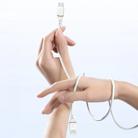 Kabel Dudao L25L USB-A - Lightning 1m 30W w miękkim silikonowym oplocie - biały