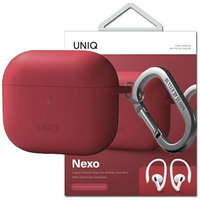 UNIQ etui Nexo AirPods 3 gen + Ear Hooks Silicone czerwony/coral