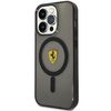 Etui Ferrari FEHMP14LURKK na iPhone 14 Pro - czarne Translucent Magsafe