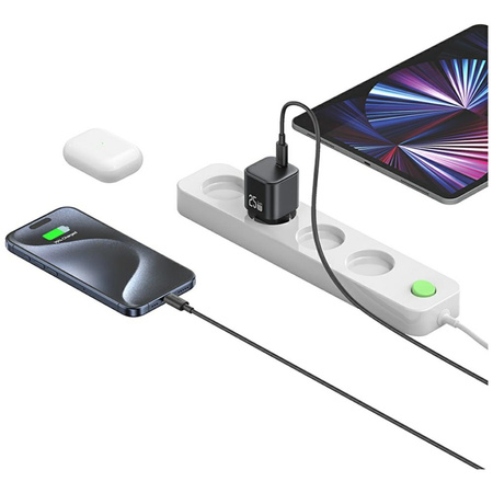 Ładowarka sieciowa USAMS JC Series CC289 25W GaN Mini Fast Charger USB-C czarny