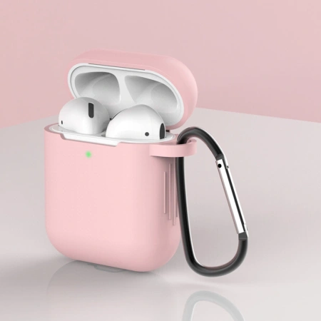 HURTEL ETUI SILIKONOWE DO AIRPODS 2 1 Z BRELOKIEM KARABIŃCZYK POKROWIEC
