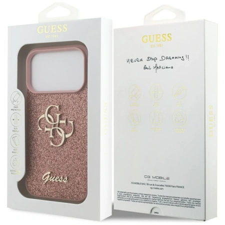 GUESS ETUI FIXED GLITTER BIG 4G DO IPHONE 17 PRO LUKSUSOWY DESIGNERS