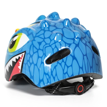 Kask rowerowy dziecięcy Wozinsky motyw smok lekki 50-54 cm - niebieski