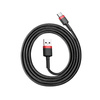 Baseus Cafule Cable wytrzymały nylonowy kabel przewód USB / USB-C QC3.0 3A 1M czarno-czerwony (CATKLF-B91)