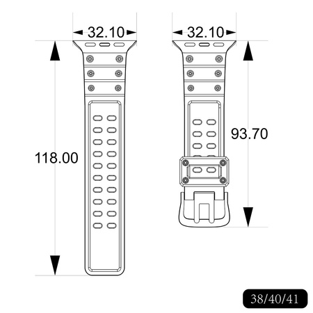 Strap Triple Protection pasek Apple Watch SE, 8, 7, 6, 5, 4, 3, 2, 1 (41, 40, 38 mm) opaska bransoleta czarny