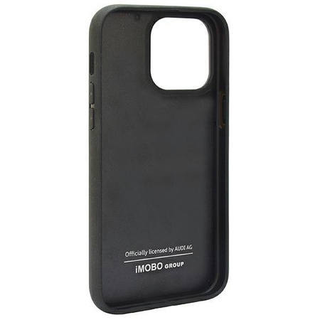Etui Audi Carbon Fiber Stripe na iPhone 14 Pro - czarne AUS-TPUPCIP14P-R8/D1-BK