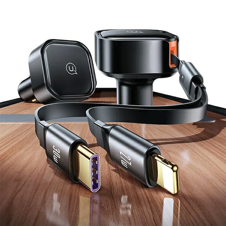 USAMS ŁADOWARKA SAMOCHODOWA 30W PD ZWIJANY KABEL DO MAGSAFE IPHONE 12 13 14