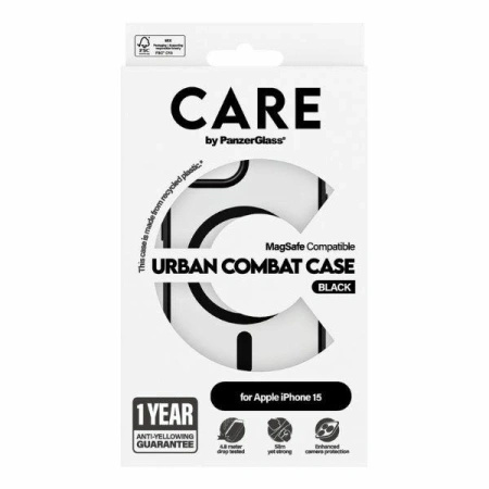 Etui CARE by PanzerGlass Urban Combat Case MagSafe na iPhone 15 - czarne