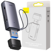 Baseus Lite Series adapter czytnik kart SD/TF USB szary (WKQX060013)