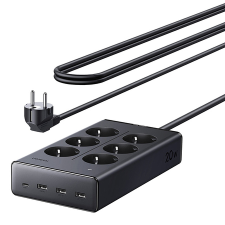 Listwa zasilająca UGREEN S622 6 gniazd 1.5m (czarna)