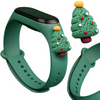 Strap Xmas opaska do Xiaomi Mi Band 4 / Mi Band 3 świąteczny silikonowy pasek bransoletka ciemnozielony (choinka 2)