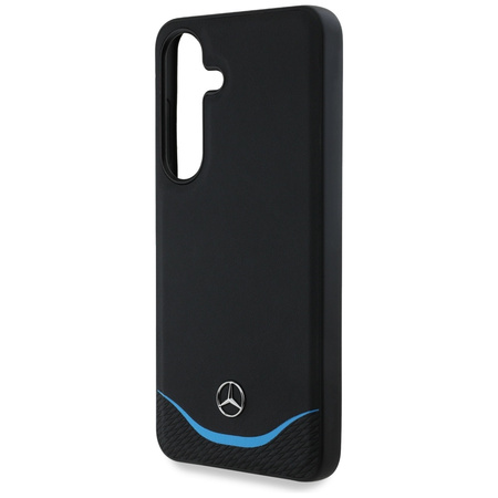 MERCEDES ETUI LEATHER CONTRASTED BLUE HORIZONTAL CURVE DO SAMSUNG GALAXY