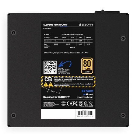 Zasilacz Endorfy Supremo FM6 1000W ATX 120mm 80 Plus Gold