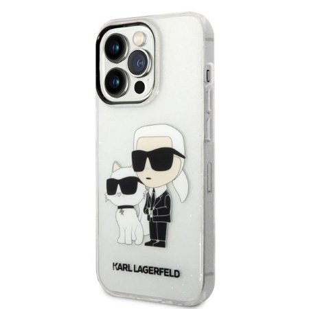 Karl Lagerfeld KLHCP14LHNKCTGT iPhone 14 Pro 6,1" transparent hardcase Gliter Karl&Choupette