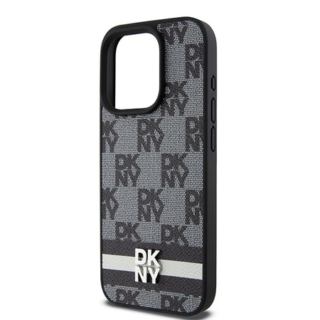 DKNY ETUI HARDCASE DO IPHONE 15 PRO 6.1 CHECKERED MONO SKÓRZANE Z