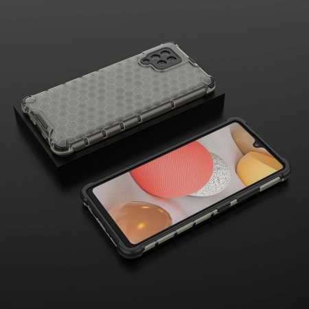 HURTEL POKROWIEC HONEYCOMB PANCERNY DO SAMSUNG GALAXY A42 5G Z ŻELOWĄ RAMKĄ