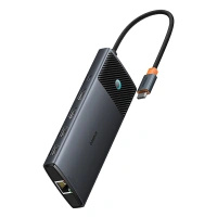 Hub USB-C Baseus Metal Gleam II 10w1 HDMI USB-A USB-C RJ45 SD/TF - szary