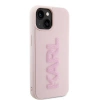 Etui Karl Lagerfeld 3D Rubber Glitter Logo na iPhone 15 Plus - różowe