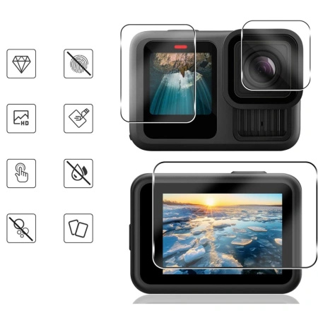 TECH-PROTECT SZKŁO HARTOWANE GLASS FIT+ DO GOPRO HERO 13 ZESTAW 2 SZTU