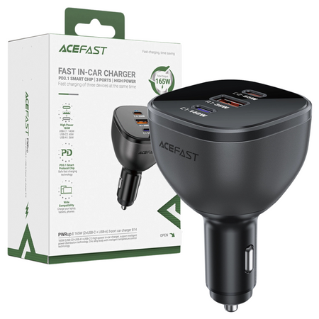 Ładowarka Acefast B14 samochodowa 165W 2x USB-C 1x USB-A - czarna