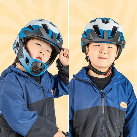 Kask rowerowy Rockbros TS-61 10110061001 dziecięcy z odpinaną szczęką rozmiar S (48-54) - niebieski