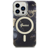 Etui Guess GUHMP14LHTMRSK na iPhone 14 Pro - czarne Golden Marble MagSafe