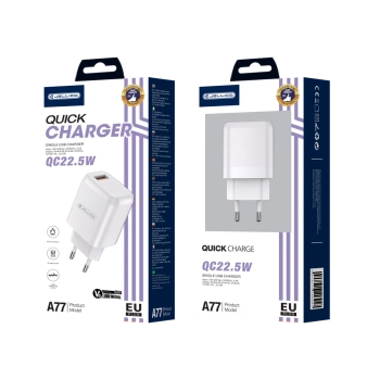 JELLICO ładowarka sieciowa A77 22,5W 1xUSB QC3.0 + kabel Micro USB Biały