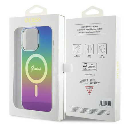 GUESS POKROWIEC DO IPHONE 15 PRO MAX DO MAGSAFE HARDCASE IML IRIDESCENT