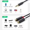 Ugreen przejściówka adapter jack 6,35 mm (męski) na RCA (żeński) złoty (AV169 80731)