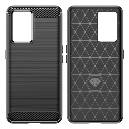 Carbon Case etui Realme GT Neo 3 elastyczny silikonowy karbonowy pokrowiec czarne