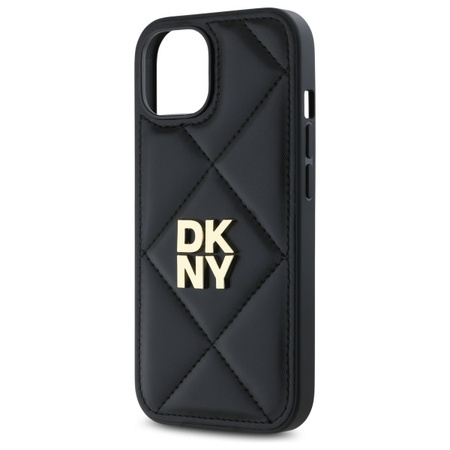 DKNY ETUI DO IPHONE 15 6.1 QUILTED STACK LOGO Z LUKSUSOWYM WYKOŃCZENIEM