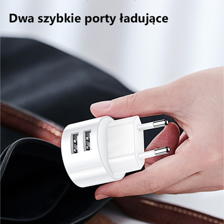 USAMS ŁADOWARKA SIECIOWA 2XUSB T20 2,1A DO TELEFONÓW ANDROID SAMSUNG HUAWEI