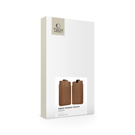 TECH-PROTECT SM65 UNIVERSAL PHONE POUCH 6.0-6.9 INCH BROWN