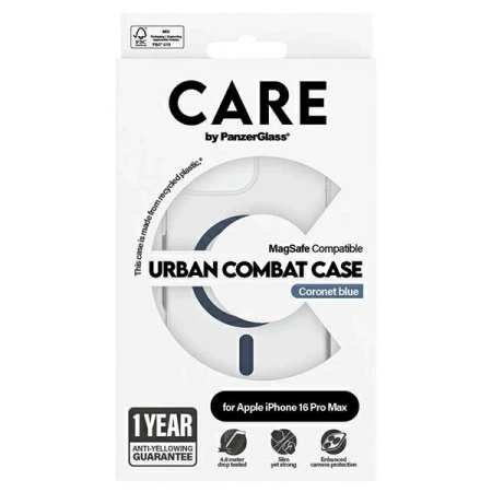 Etui CARE by PanzerGlass Flagship Case z MagSafe na iPhone 16 Pro Max - niebieskie