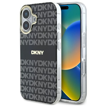 DKNY ETUI DO IPHONE 16 6.1 HARDCASE Z WZOREM I PASKIEM DLA MIŁOŚNIKÓW STYLU