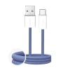 Kabel Puro Fabrik 2.0 10W USB-A - USB-C w oplocie 1,5 m - niebieski