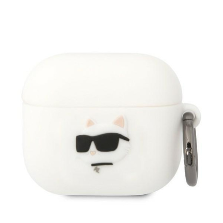 Etui Karl Lagerfeld KLA3RUNCHH na AirPods 3 cover - białe Silicone Choupette Head 3D