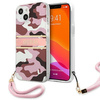 Guess GUHCP13MKCABPI iPhone 13 6,1" różowy/pink hardcase Camo Strap Collection