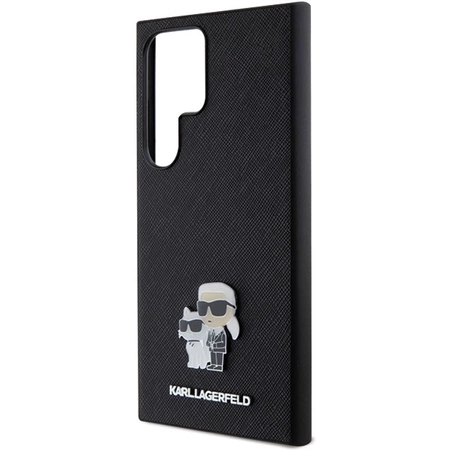 Etui Karl Lagerfeld Saffiano Karl&Choupette Metal Pin na Samsung Galaxy S24 Ultra - czarne