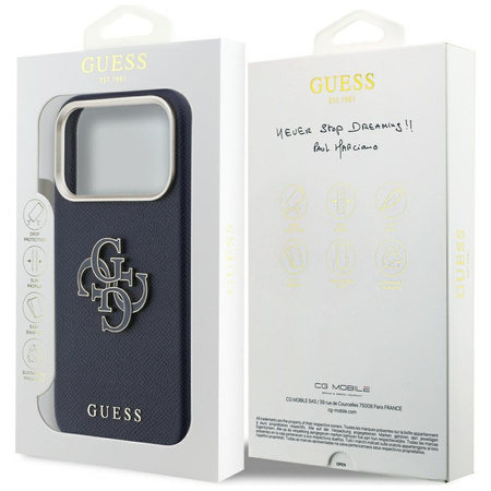 Etui Guess FW Resin Logo do iPhone 17    Pro niebieski