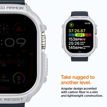 Etui Spigen Rugged Armor na Apple Watch Ultra 1 / 2 (49 mm) - białe