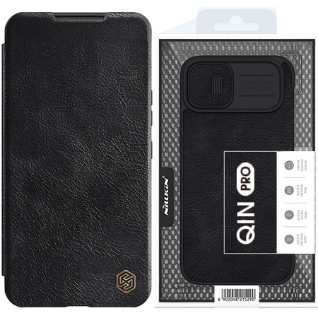 Nillkin Qin Leather Pro Case etui iPhone 14 Plus osłona na aparat kabura pokrowiec obudowa z klapką czarny