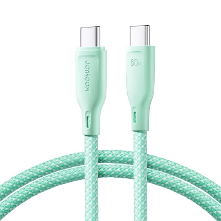 Kabel Joyroom Multi-Color Series SA34-CC3 USB-C / USB-C 60W szybki transfer 1m - zielony