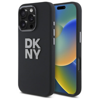 DKNY CASE DO IPHONE 16 PRO MAX 6.9 HARDCASE LIQUID SILICONE Z LOGO METALOWE