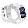 Protect Strap Band opaska z etui do Apple Watch 7 / 6 / 5 / 4 / 3 / 2 / SE (41 / 40 / 38mm) obudowa pancerny pokrowiec na zegarek biały