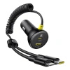 BASEUS ŁADOWARKA SAMOCHODOWA CIRCULAR 60W Z USB-A USB-C DO LIGHTNING