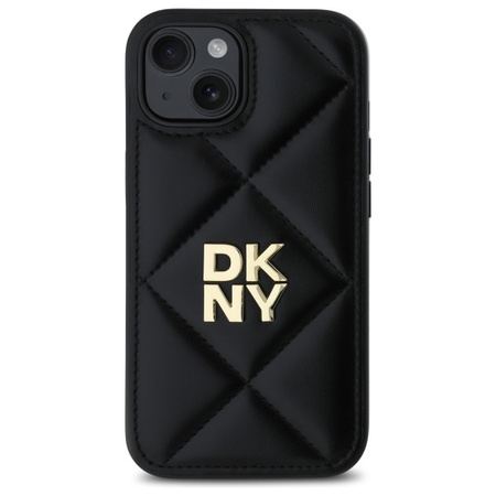 DKNY ETUI POKROWIEC CASE DO APPLE IPHONE 14 QUILTED STACK LOGO CZARNY