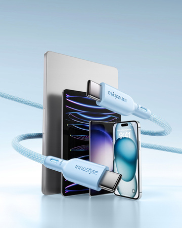 INNOSTYLE KABEL USB-C SZYBKIE ŁADOWANIE DO IPHONE SAMSUNG KEVLAR 240W 2M